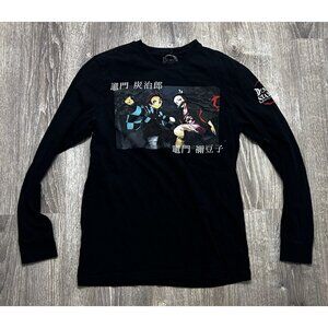 Demon Slayer T-Shirt Men's Size Small Long Sleeve Graphic Black